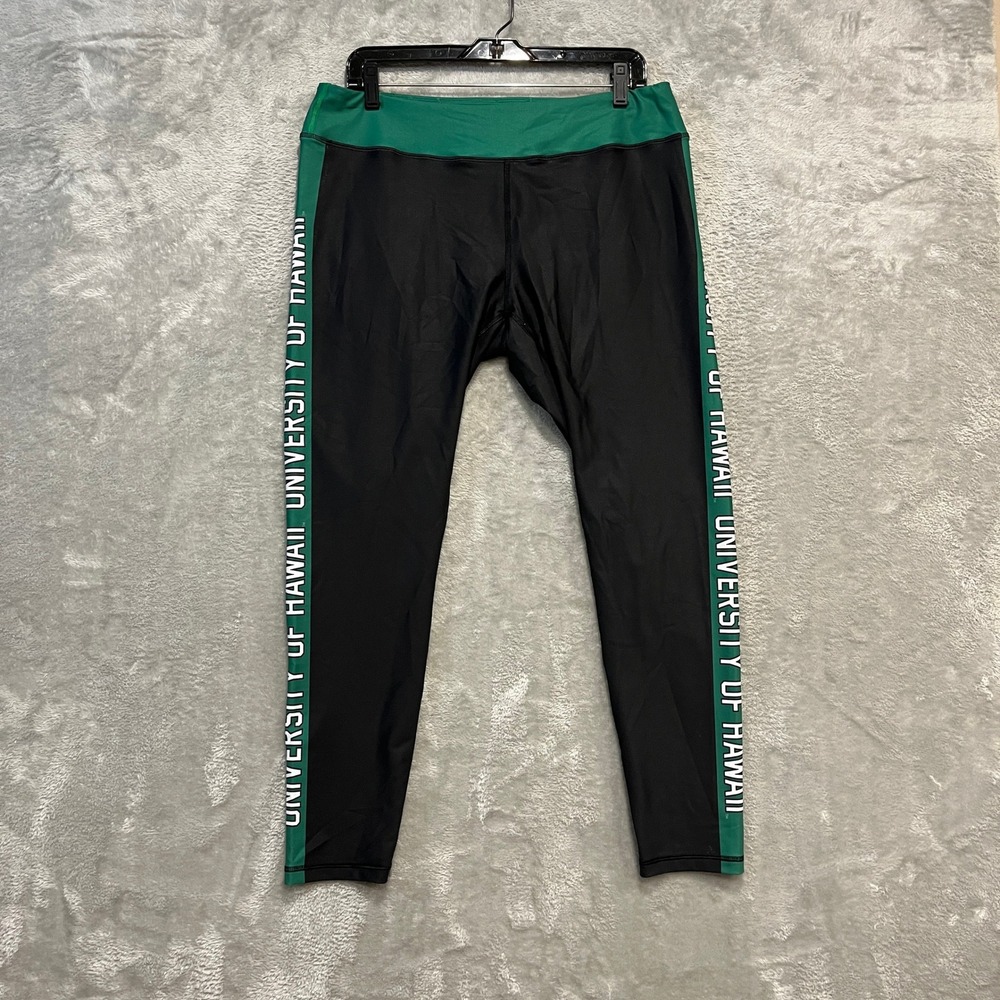 University of Hawaii Rainbow Warriors Leggings Women XL Black Green Vive La Fete